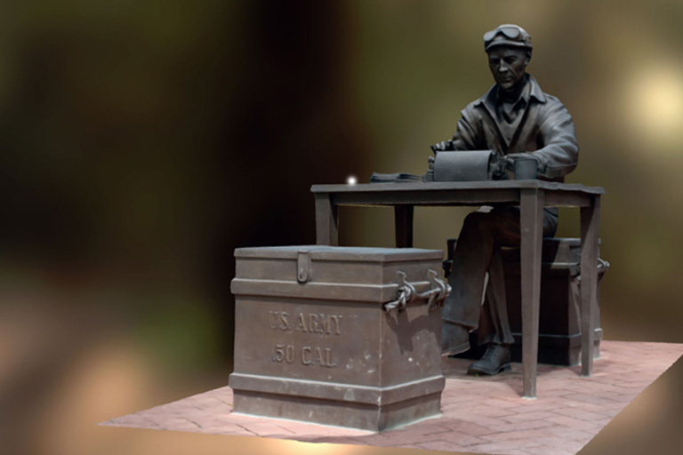 3D image statue of Erine Pyle