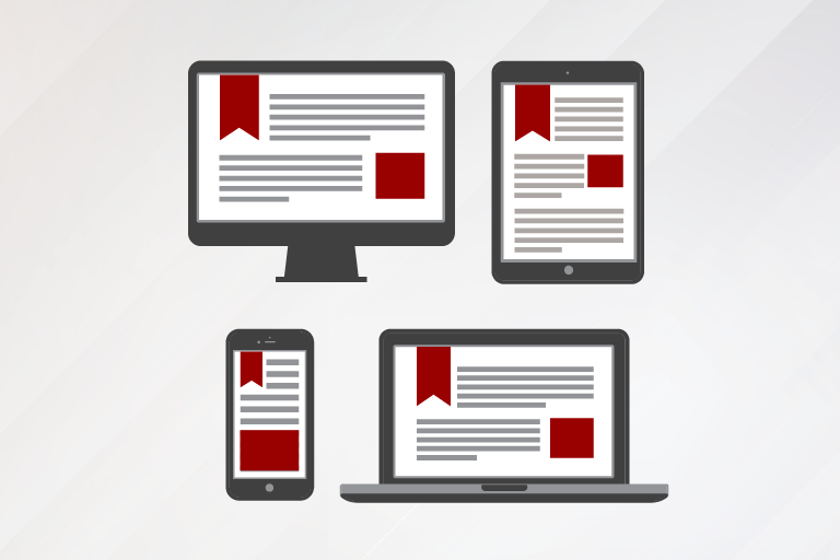 Various computing devices displaying etexts